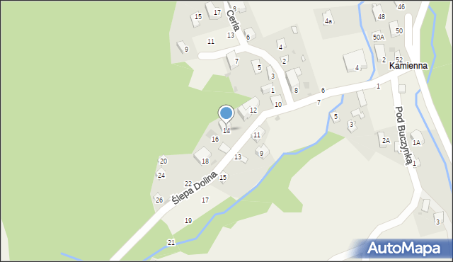 Korbielów, Ślepa Dolina, 14, mapa Korbielów