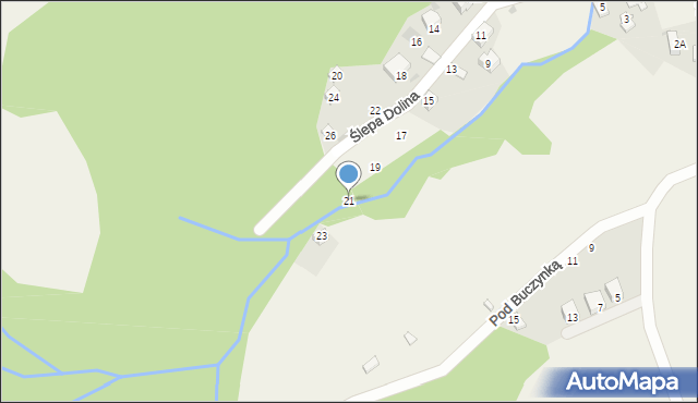 Korbielów, Ślepa Dolina, 21, mapa Korbielów