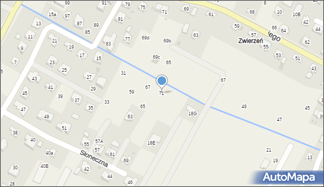 Korczyna, Słoneczna, 71, mapa Korczyna