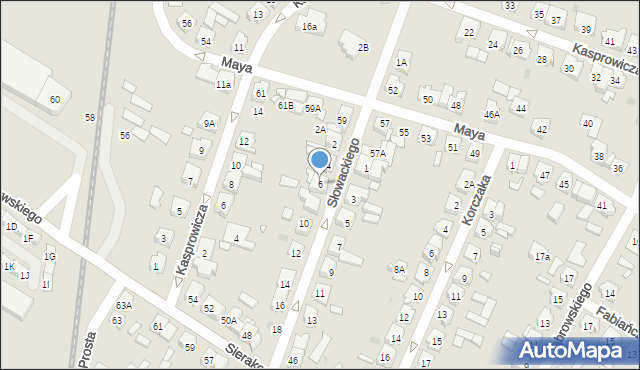 Kościan, Słowackiego Juliusza, 6, mapa Kościan