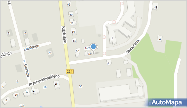 Kościerzyna, Słoneczna, 1a/4, mapa Kościerzyna