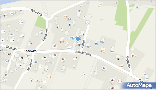 Kosewko, Słowiańska, 104, mapa Kosewko