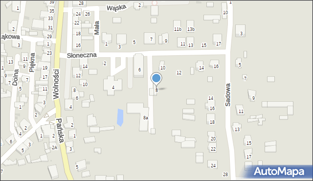 Kosów Lacki, Słoneczna, 8, mapa Kosów Lacki