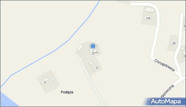 Kossowa, Słoneczna, 12, mapa Kossowa