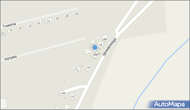 Kostrzyn, Słowackiego Juliusza, 16a, mapa Kostrzyn