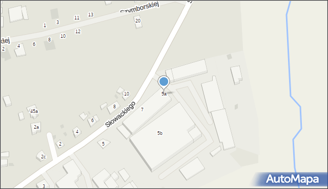Kostrzyn, Słowackiego Juliusza, 5a, mapa Kostrzyn