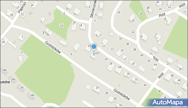 Koszalin, Słoneczników, 22, mapa Koszalina