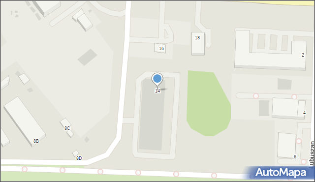 Koszalin, Słowiańska, 14, mapa Koszalina