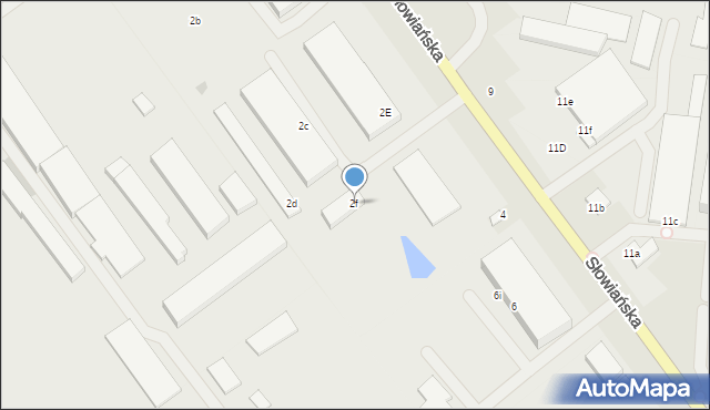 Koszalin, Słowiańska, 2f, mapa Koszalina