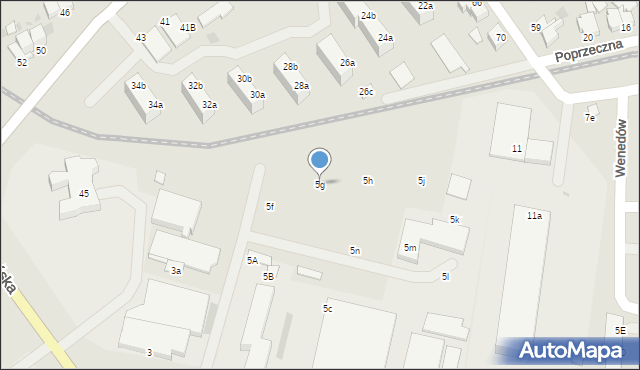 Koszalin, Słowiańska, 5g, mapa Koszalina