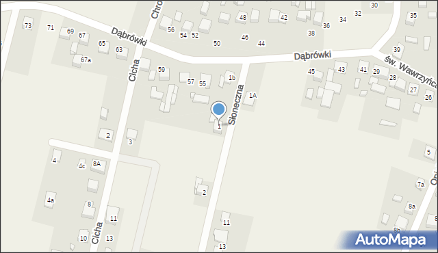 Koszęcin, Słoneczna, 1, mapa Koszęcin