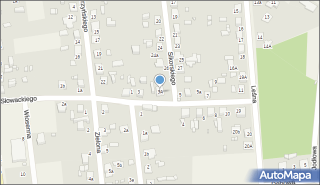 Koszęcin, Słowackiego Juliusza, 3A, mapa Koszęcin