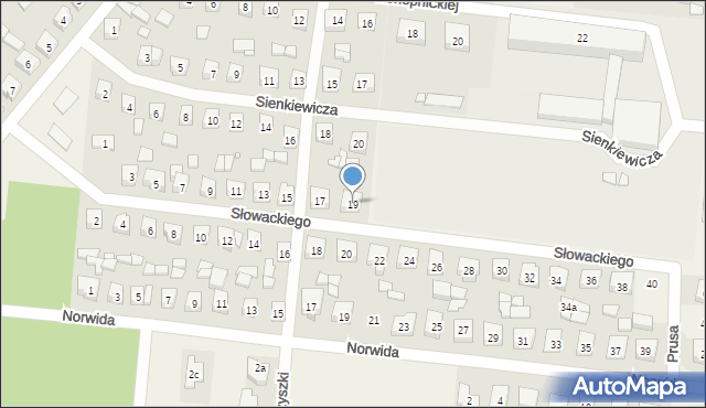 Kotlin, Słowackiego Juliusza, 19, mapa Kotlin