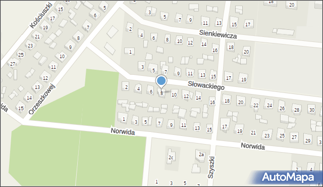 Kotlin, Słowackiego Juliusza, 8, mapa Kotlin