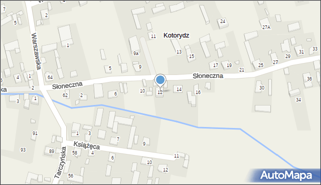 Kotorydz, Słoneczna, 12, mapa Kotorydz