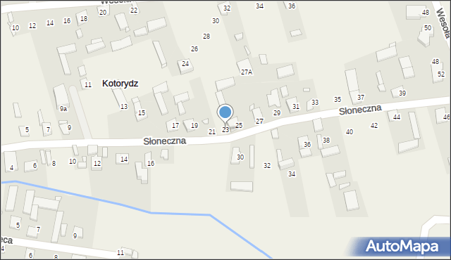 Kotorydz, Słoneczna, 23, mapa Kotorydz