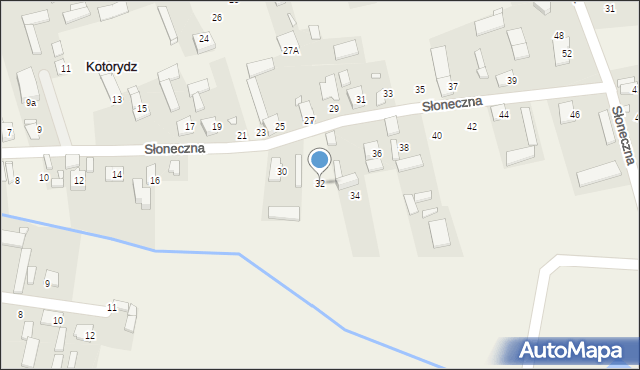 Kotorydz, Słoneczna, 32, mapa Kotorydz