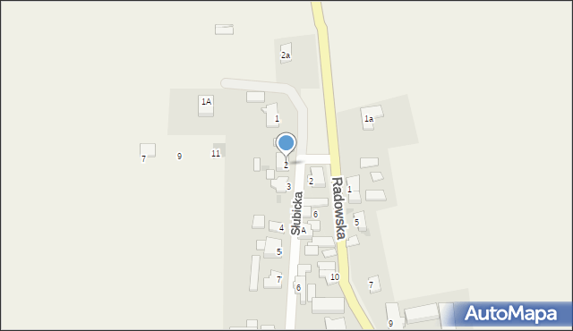 Kowalów, Słubicka, 2, mapa Kowalów