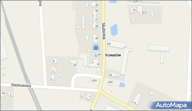 Kowalów, Słubicka, 41, mapa Kowalów