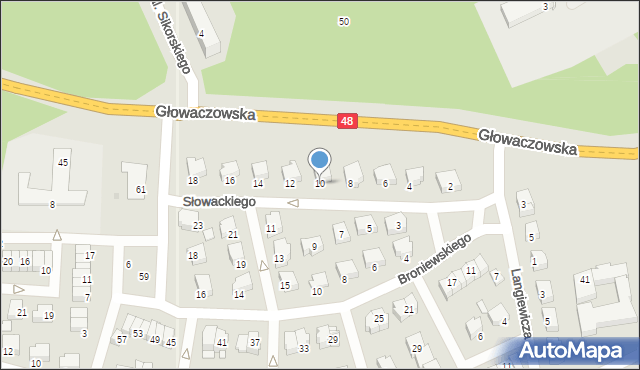 Kozienice, Słowackiego Juliusza, 10, mapa Kozienice