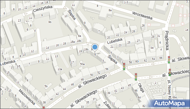 Kraków, Śląska, 6, mapa Krakowa