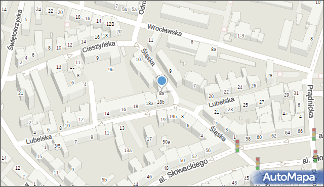 Kraków, Śląska, 8a, mapa Krakowa