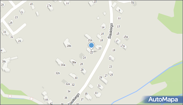 Kraków, Ślaskiego Jana, prof., 22, mapa Krakowa