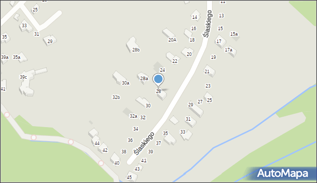 Kraków, Ślaskiego Jana, prof., 28, mapa Krakowa