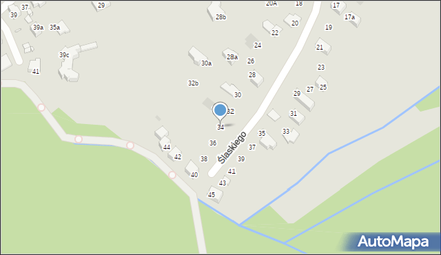 Kraków, Ślaskiego Jana, prof., 34, mapa Krakowa