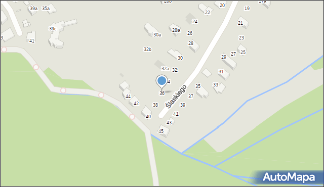 Kraków, Ślaskiego Jana, prof., 36, mapa Krakowa