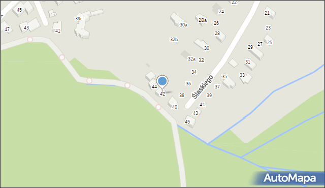 Kraków, Ślaskiego Jana, prof., 42, mapa Krakowa