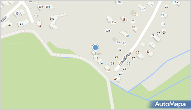 Kraków, Ślaskiego Jana, prof., 44a, mapa Krakowa