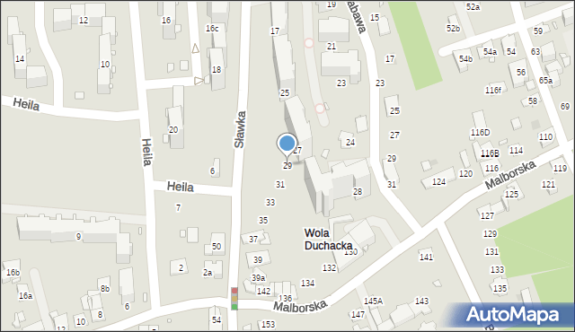 Kraków, Sławka Walerego, 29, mapa Krakowa