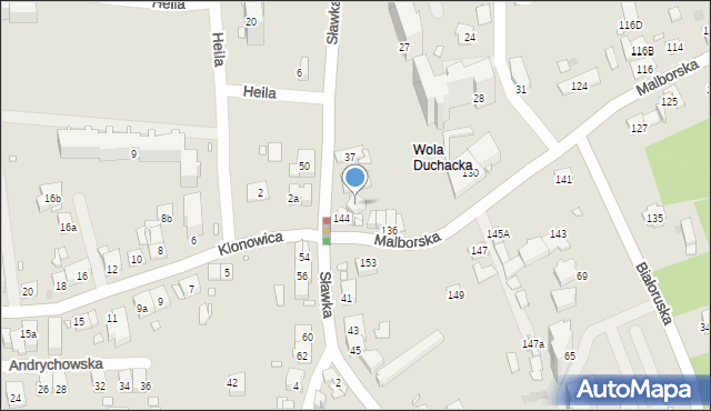 Kraków, Sławka Walerego, 39a, mapa Krakowa