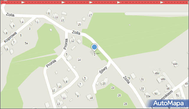 Kraków, Śliwy Leopolda, 2, mapa Krakowa