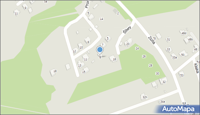 Kraków, Śliwy Leopolda, 9, mapa Krakowa