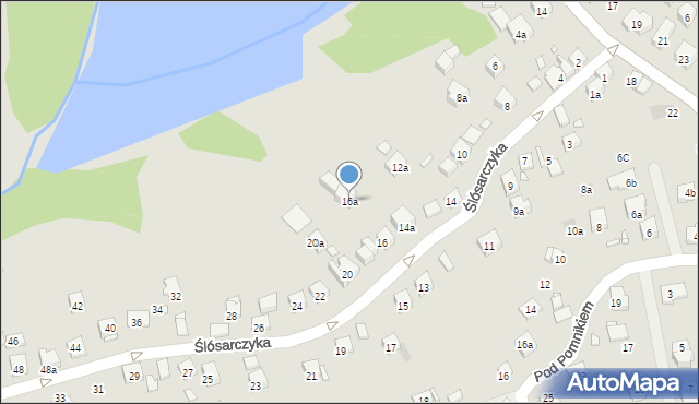 Kraków, Ślósarczyka Leona, 16a, mapa Krakowa