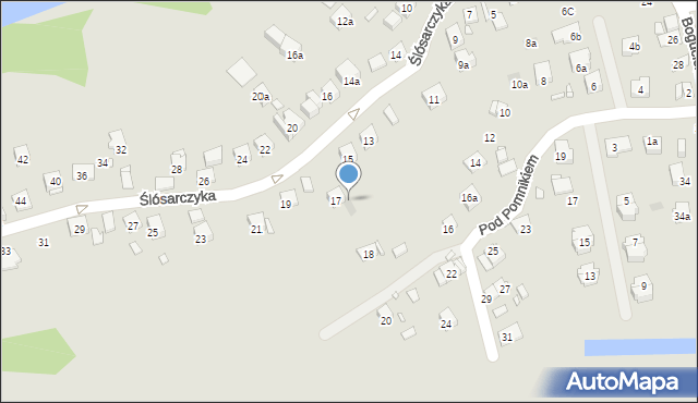 Kraków, Ślósarczyka Leona, 17a, mapa Krakowa