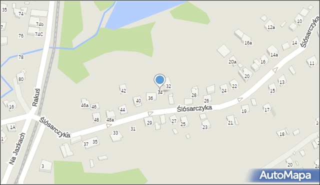 Kraków, Ślósarczyka Leona, 34, mapa Krakowa