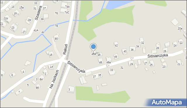 Kraków, Ślósarczyka Leona, 46a, mapa Krakowa