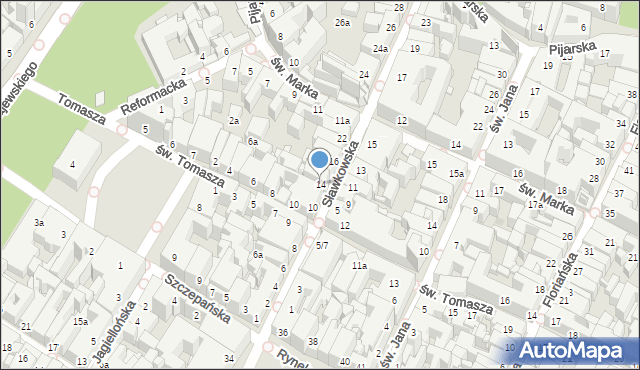 Kraków, Sławkowska, 14, mapa Krakowa