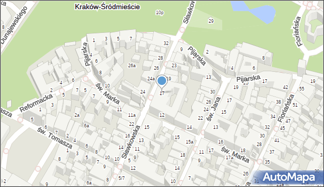 Kraków, Sławkowska, 17, mapa Krakowa