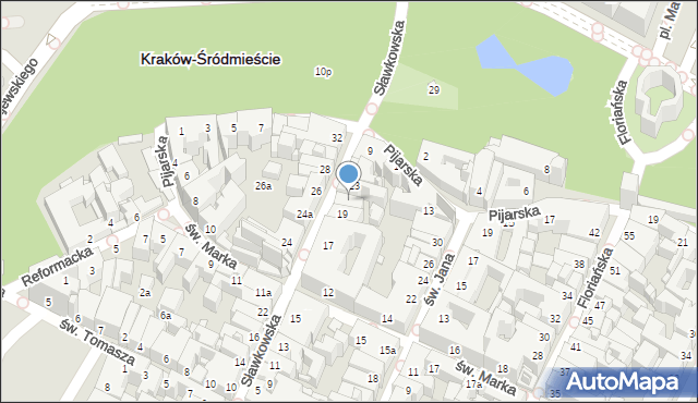 Kraków, Sławkowska, 21, mapa Krakowa