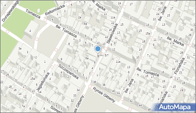 Kraków, Sławkowska, 8, mapa Krakowa