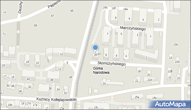 Kraków, Słomczyńskiego Macieja, 10, mapa Krakowa