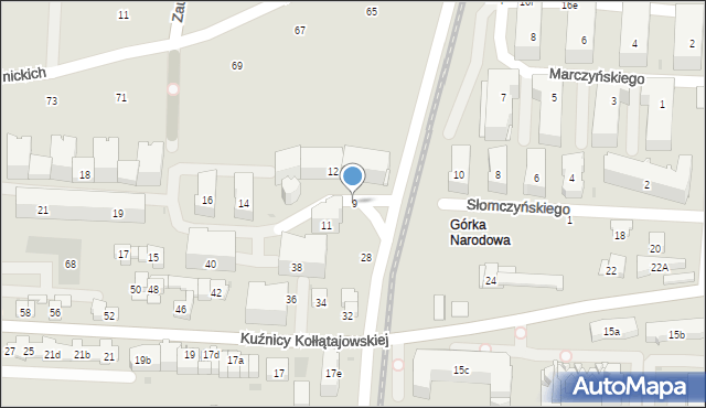 Kraków, Słomczyńskiego Macieja, 9, mapa Krakowa