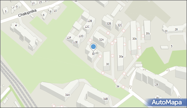 Kraków, Śliczna, 32, mapa Krakowa