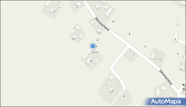 Krasieniec Stary, Słowiańska, 17, mapa Krasieniec Stary