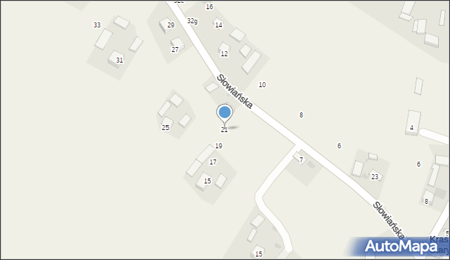 Krasieniec Stary, Słowiańska, 21, mapa Krasieniec Stary