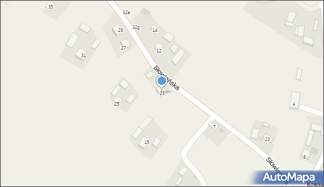 Krasieniec Stary, Słowiańska, 23, mapa Krasieniec Stary